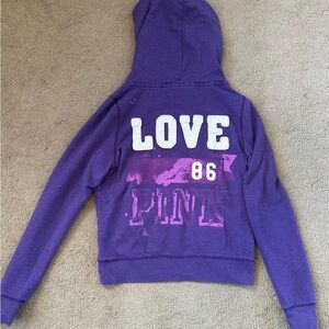 VS Pink Vintage Purple Graphics Hoodie M